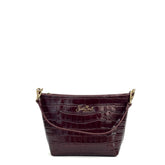 Borsa a spalla SAINT BARTH ALINE BAG - Croco Bordeaux 00510I